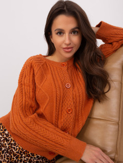 Tmavě oranžový pletený svetr