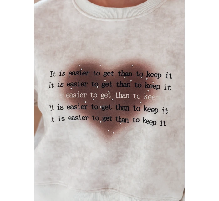 Dámská oversize mikina se srdcem DESSER šedá FashionStreet BY1466