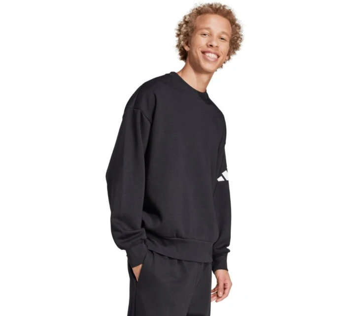 Pánská mikina adidas Essentials Loose Fit 3 Bar Logo černá JF3542 pánská