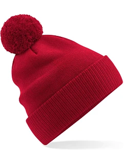 B Pletená bio čepice s bambulí 53. classic red model 22433304 - Beechfield