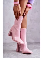 Dámské lakované kozačky Růžove model 21596921 - Boto