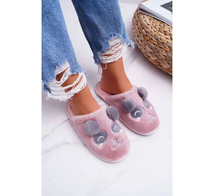 Dámské pantofle s Kožešinou Panda Tmavě Růžové Fimeo Dámské pantofle s Kožešinou Panda Tmavě Růžové Fimeo