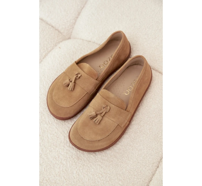 Dámské mokasíny Barefoot 322 Béžová - Zazoo Dámské mokasíny Barefoot 322 Béžová - Zazoo