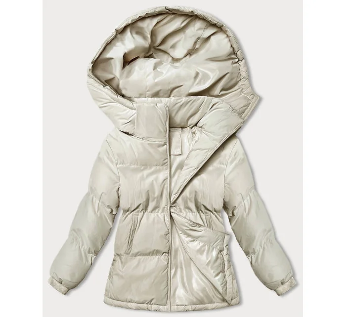 DAMSKA KURTKA ZIMOWA Z KAPTUREM JASNY BEŻ model 21245812 - J.STYLE