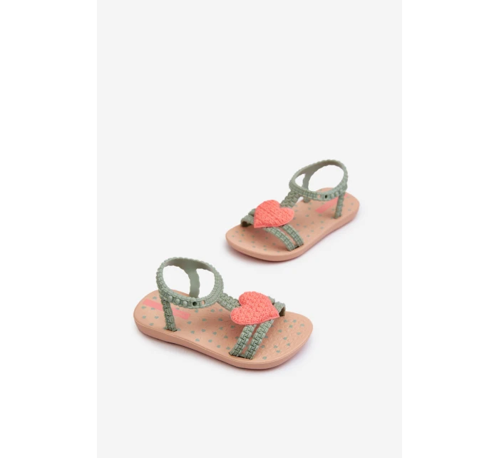 Dětské sandálky se srdcem model 21658598 My First Baby zelené - Ipanema