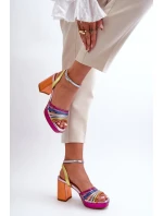 Dámské sandály na podpatku D&A CR920 Multikolor