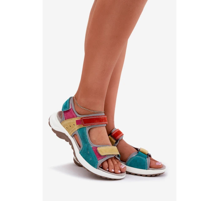 Kožené Dámské Sportovní Sandály  Multikolor model 21695384 - VINCEZA