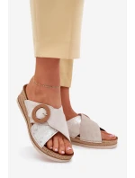 Dámské Sandály Na Klínu S  Světle Béžové model 21702216 - Inblu