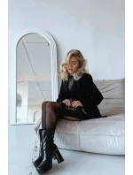 Lakované dámské kotníkové boty na platformě a klínovém podpatku černé Calvessa Lakované dámské kotníkové boty na platformě a klínovém podpatku černé Calvessa