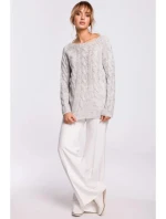 Svetr s výstřihem Bateau M511 šedý - Moe