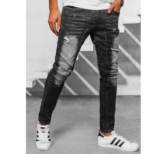 Pánské černé džínové kalhoty FashionStreet UX3950