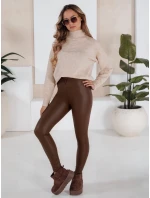 Dámské čokoládové voskované kalhoty VALENTIS FashionStreet UY1559 Dámské čokoládové voskované kalhoty VALENTIS FashionStreet UY1559