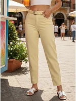 Dámské džíny mom fit s vysokým pasem světle žluté FashionStreet UY2978