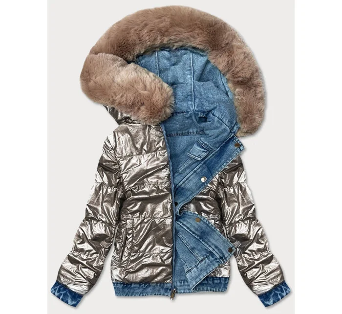 Světle oboustranná džínová bunda pro přechodné období model 16279951 - S'WEST Světle oboustranná džínová bunda pro přechodné období model 16279951 - S'WEST