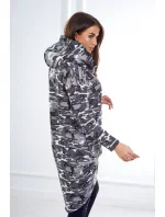 Mikina s dlouhými zády moro grey+black