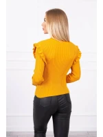 halenka s knoflíky hořčicové barvy model 21753022 - K-Fashion halenka s knoflíky hořčicové barvy model 21753022 - K-Fashion