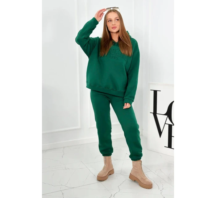 Izolovaná bavlněná souprava, mikina + kalhotami Brooklyn tmavě zelená Izolovaná bavlněná souprava, mikina + kalhotami Brooklyn tmavě zelená