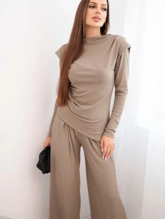 Dámská bavlněná souprava s halenkou a kalhotami širokého střihu fango