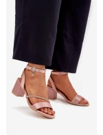 Dámské Sandály Na Podpatku S  Béžové model 21695212 - VINCEZA