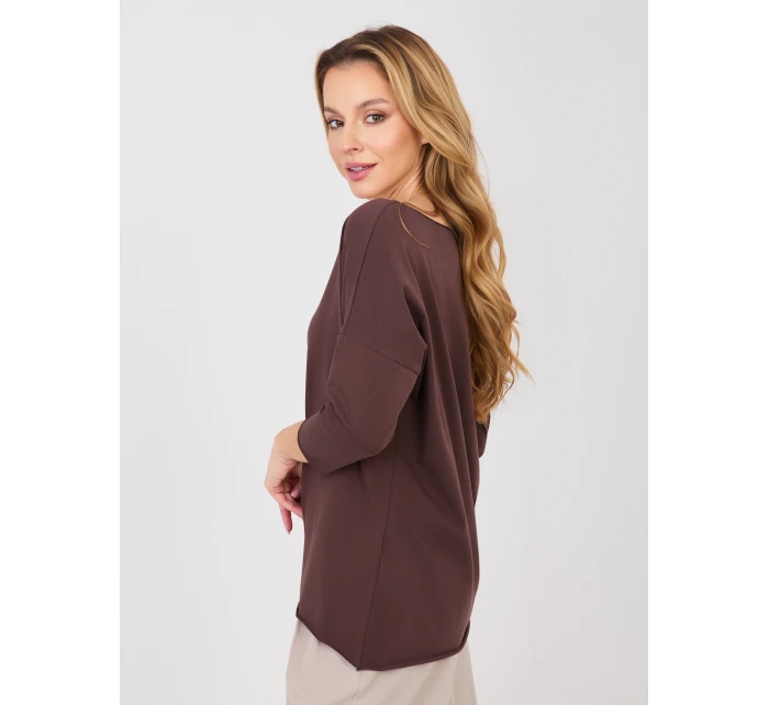 Bluzka RV BZ model 22013657 ciemny brązowy - FPrice Bluzka RV BZ model 22013657 ciemny brązowy - FPrice