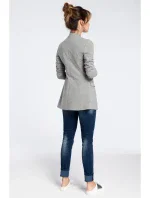 B030 Pletené sako bez límce - šedé B030 Pletené sako bez límce - šedé