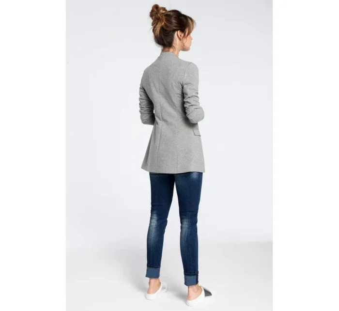 B030 Pletené sako bez límce - šedé B030 Pletené sako bez límce - šedé