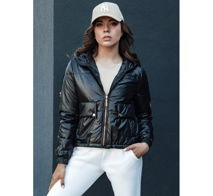 Dámská přechodná bunda s kapucí ARON černá FashionStreet TY4412