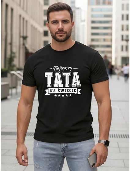 Tshirt męski z nadrukiem dla bawełniany czarny model 22217702 - FashionStreet Tshirt męski z nadrukiem dla bawełniany czarny model 22217702 - FashionStreet