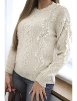 Svetr s pleteninou béžový Svetr s pleteninou béžový