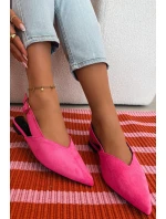 Baleríny s Zlatým Přezkou Eco Semišové Růžové model 21937565 - Boto