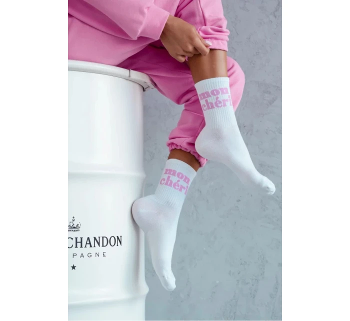 Dámské bavlněné ponožky Mon Chéri – bílé