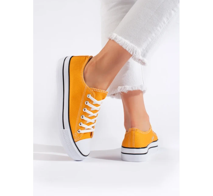 Trendy tenisky žluté dámské bez podpatku Trendy tenisky žluté dámské bez podpatku