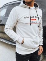 Pánská mikina s potiskem světle šedá model 21976102 - Dstreet