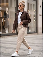 Dámská oversize přechodová bunda s límcem, čokoládová, FashionStreet TY6089 Dámská oversize přechodová bunda s límcem, čokoládová, FashionStreet TY6089