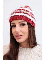 Dámská zimní vlněná čepice s ozdobnými krystalky K399 černá