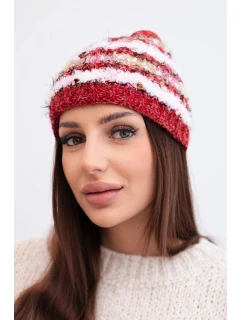 Dámská zimní vlněná čepice s ozdobnými krystalky K399 černá