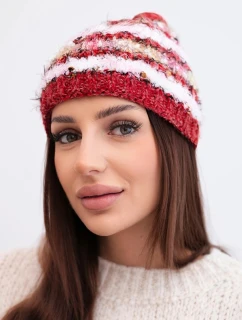 Dámská zimní vlněná čepice s ozdobnými krystalky K399 černá