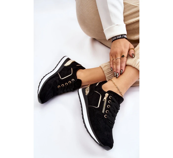 Semišové Sportovní Boty Na Černá model 21606382 - Boto Semišové Sportovní Boty Na Černá model 21606382 - Boto