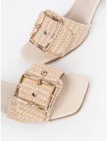 Klasické hnědé dámské nazouváky na širokém podpatku Klasické hnědé dámské nazouváky na širokém podpatku