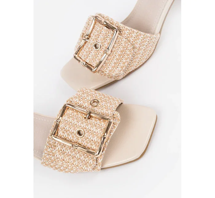 Klasické hnědé dámské nazouváky na širokém podpatku Klasické hnědé dámské nazouváky na širokém podpatku