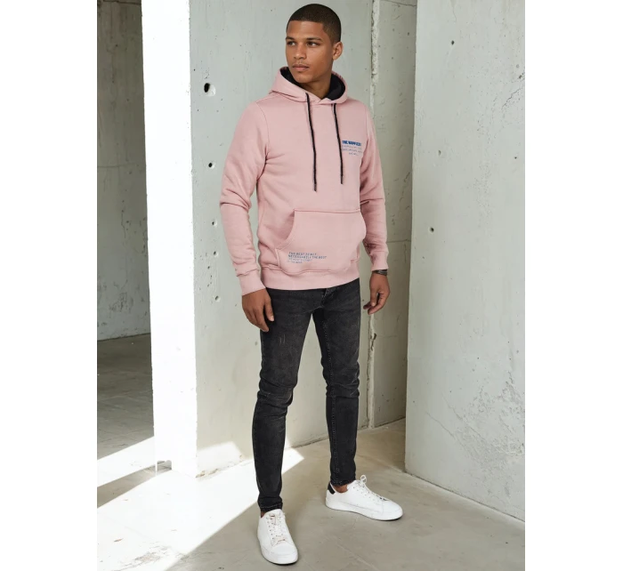 FashionStreet pánská růžová mikina s kapucí BX5692