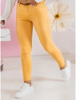 CLARET dámské džínové kalhoty s páskem žluté FashionStreet UY2454
