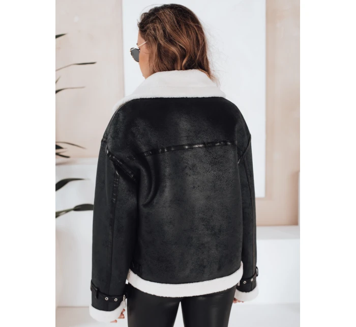 Dámská bunda z ovčí kůže černá FashionStreet TY5125