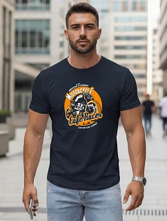 Tshirt męski z nadrukiem granatowy model 22161428 - FashionStreet
