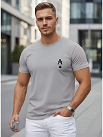Tshirt męski bawełniany z nadrukiem AS szary model 22305547 - FashionStreet