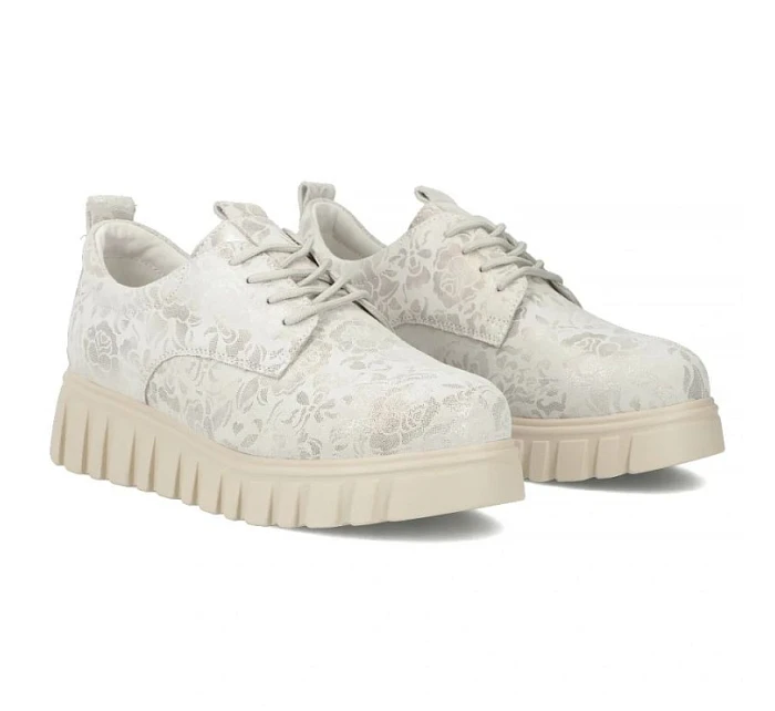 Kožené boty na platformě se květy  model 22068791 - FILIPPO