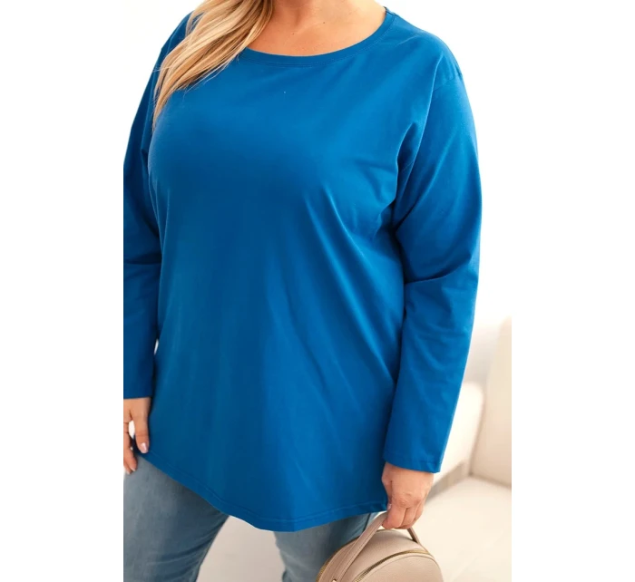 Dámská blůza Plus Size bavlněná s kulatým výstřihem model 21399871 - K-Fashion Dámská blůza Plus Size bavlněná s kulatým výstřihem model 21399871 - K-Fashion