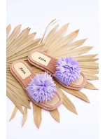 Dámské semišové pantofle s zdobením fialove Giorgia Dámské semišové pantofle s zdobením fialove Giorgia