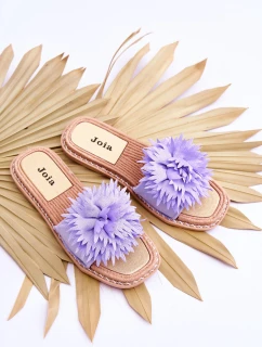 Dámské semišové pantofle s zdobením fialove Giorgia