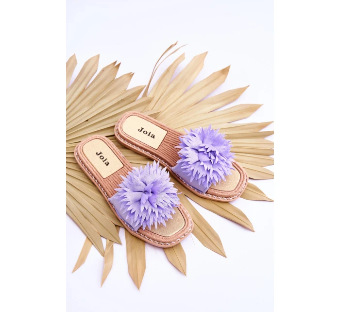 Dámské semišové pantofle s zdobením fialove Giorgia Dámské semišové pantofle s zdobením fialove Giorgia